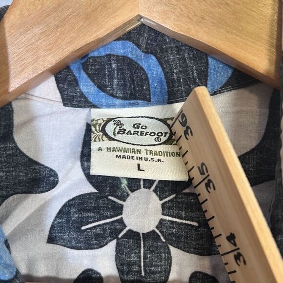 Vintage Hawaiian Go Barefoot short sleeve Button up Shirt USA Made - Mens Large - Picture 4 of 6